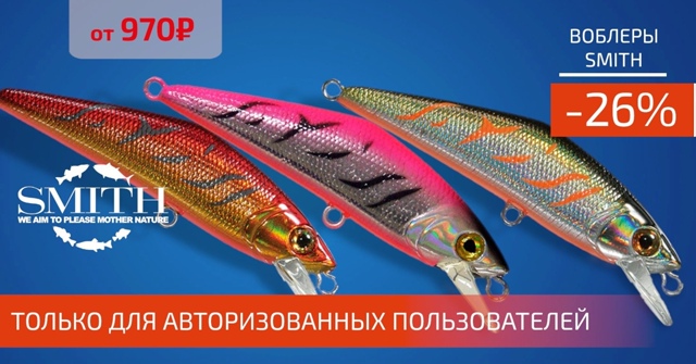 Распродаем часть воблеров SMITH со скидкой до 36%! 🔵🔵🔴 