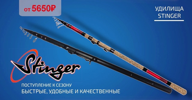Большое поступление удилищ от STINGER к сезону! 🔵🔵🔴 