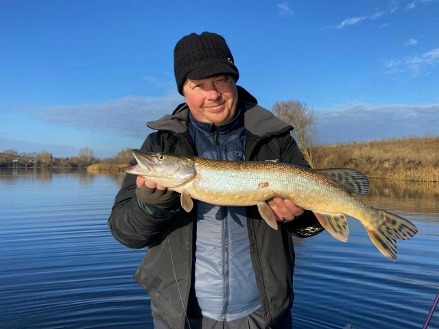 В эхолот щуку, стоящую рядом с белью, хорошо видно. Иногда она клюёт, но чаще нет. Из под бели также иногда поклёвывают судачки и крупные окуни. Календарная зима уже стартовала, но погода осенняя.